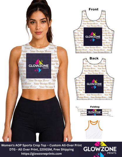 Women's AOP Sports Crop Top – Custom All-Over Print