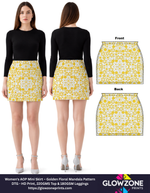 Women's AOP Mini Skirt – Golden Floral Mandala Pattern GlowZonePrints