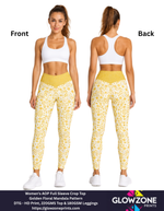 Women's AOP Gym Leggings – Golden Floral Mandala Pattern GlowZonePrints
