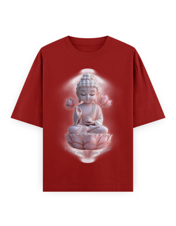 Peace Oversized T-Shirt | BP01 Red GlowZonePrints