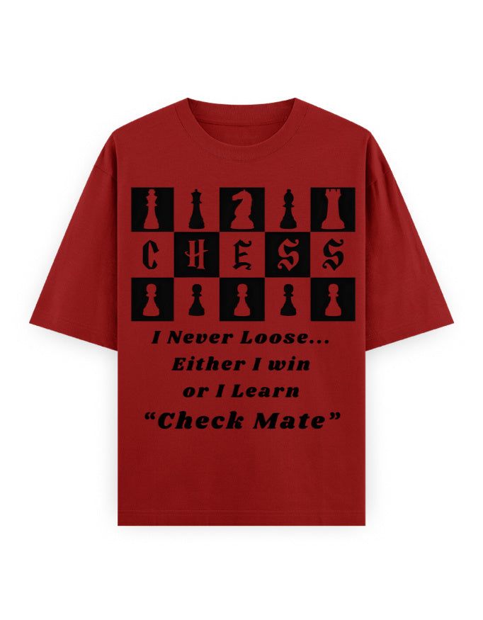 Unisex Oversized Classic T-Shirt – Chess (Black Edition) Red GlowZonePrints