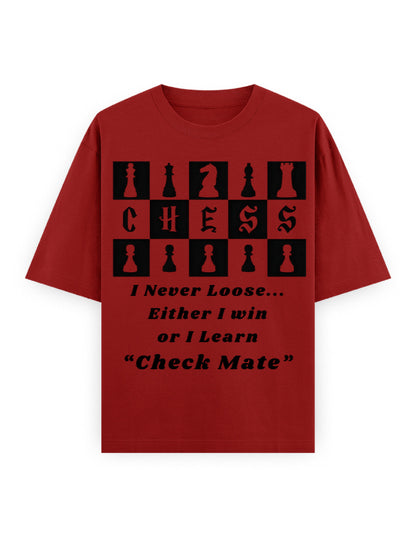 Unisex Oversized Classic T-Shirt – Chess (Black Edition) Red GlowZonePrints