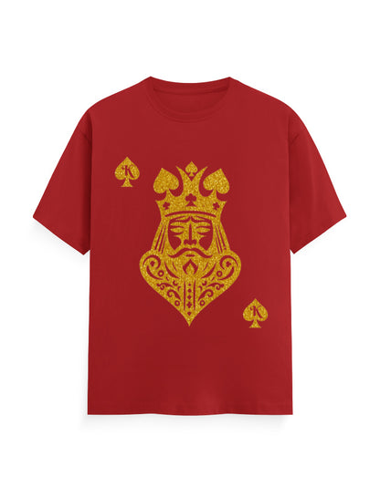 Unisex Classic Crew T-Shirt – Card King heart Red GlowZonePrints