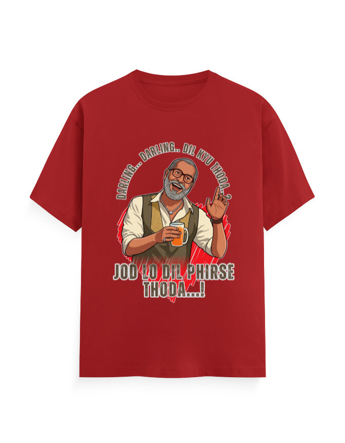Unisex Classic Crew T-Shirt – Darling Darling Dil Kyu Thoda.? Red GlowZonePrints