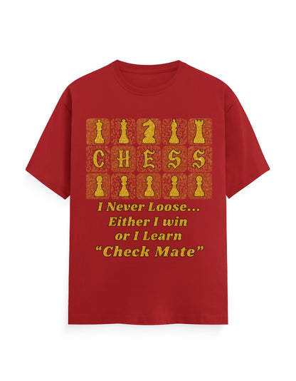 Unisex Classic Crew T-Shirt – Chess (Gold Edition) Red GlowZonePrints