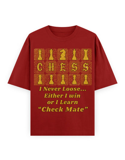 Unisex Oversized Classic T-Shirt -Chess (Gold Edition) Red GlowZonePrints