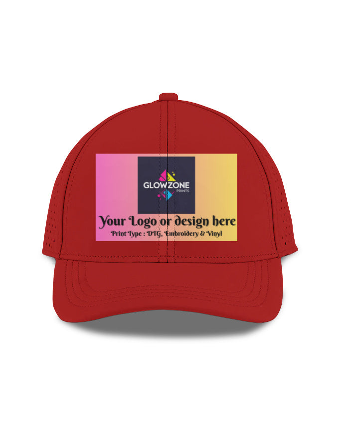 Unisex Sports Cap |SP45 (Custom Print) Red Standard GlowZonePrints