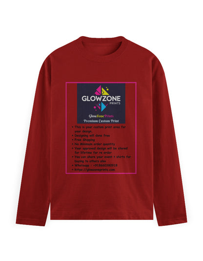 Men's Full Sleeve T-Shirt | MF31 (Custom Print) Red GlowZonePrints