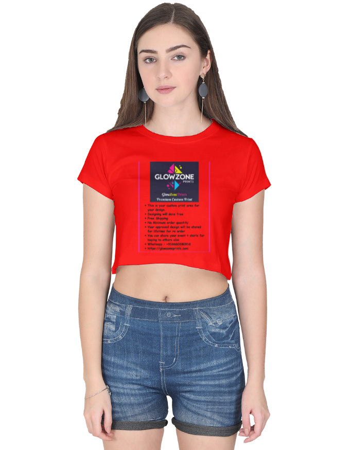 Female Crop Top | FC39 (Custom Print) Red GlowZonePrints