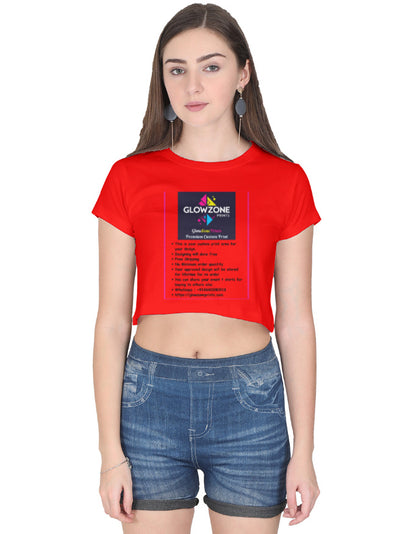 Female Crop Top | FC39 (Custom Print) Red GlowZonePrints