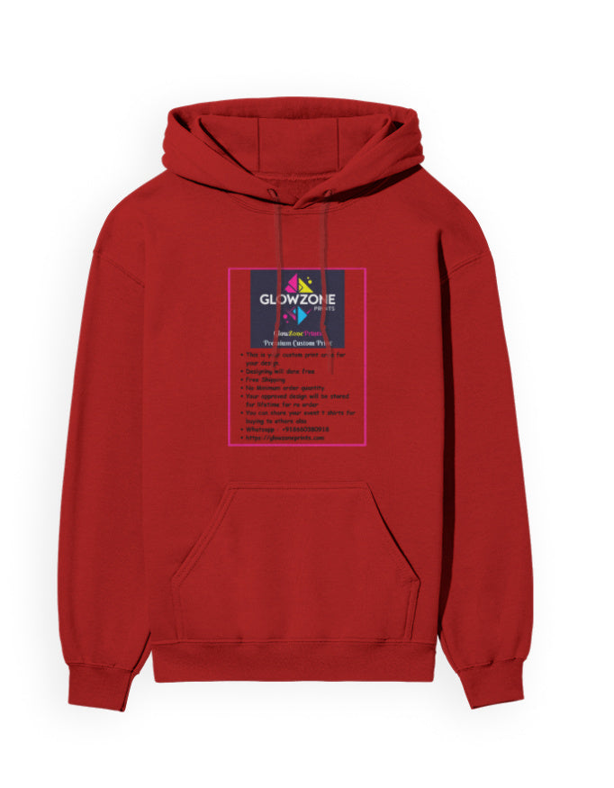 Unisex Hoodie | UH24 (Custom Print) Red GlowZonePrints