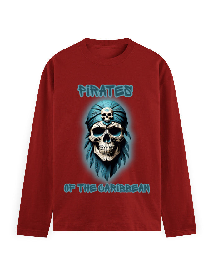 Men's Full Sleeve T-Shirt - Pirates Red GlowZonePrints