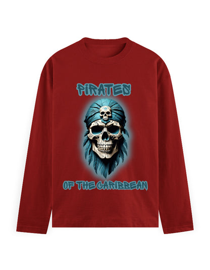 Men's Full Sleeve T-Shirt - Pirates Red GlowZonePrints