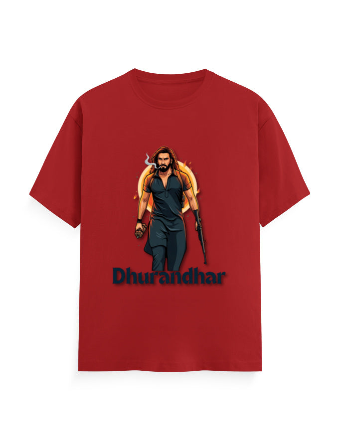 Unisex Crew T-Shirt – Dhurandhar(D) Red GlowZonePrints