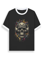Unisex Retro Cosmic Skull With Headphone Ringer Tee Custom GlowZonePrints