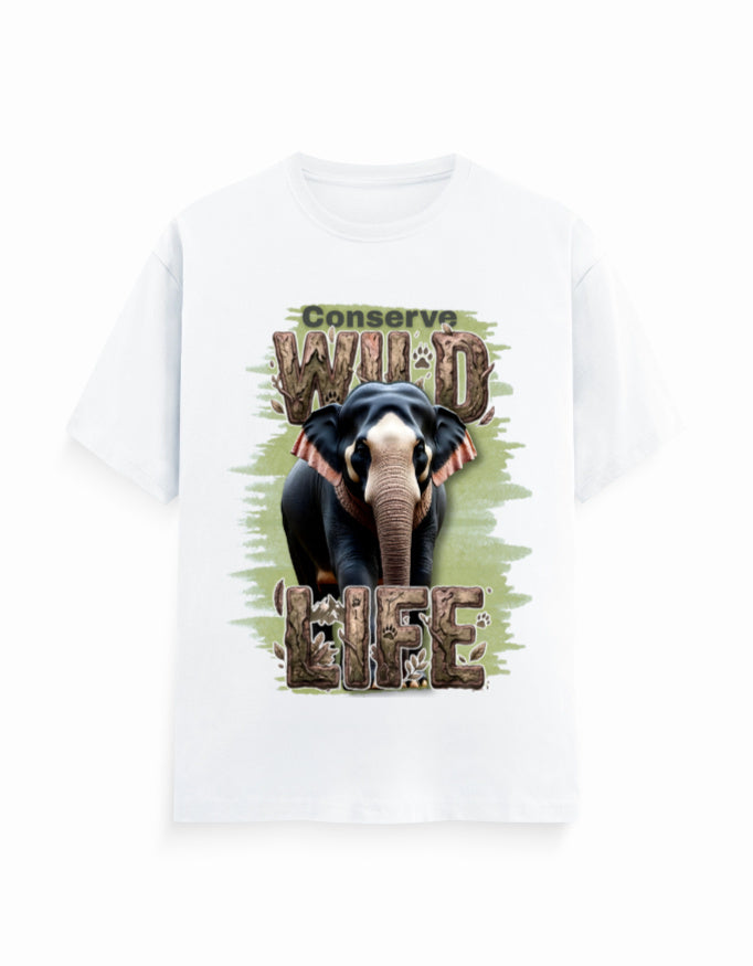 Unisex Classic Crew T-Shirt – Conserve Wild Life White GlowZonePrints