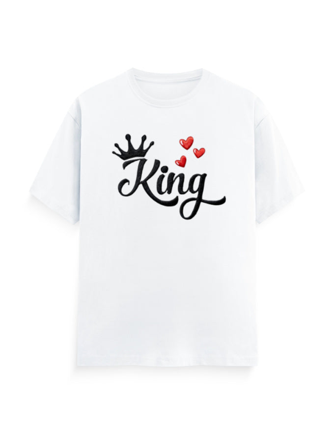 Unisex Classic Crew T-Shirt - King - Embroidery White GlowZonePrints