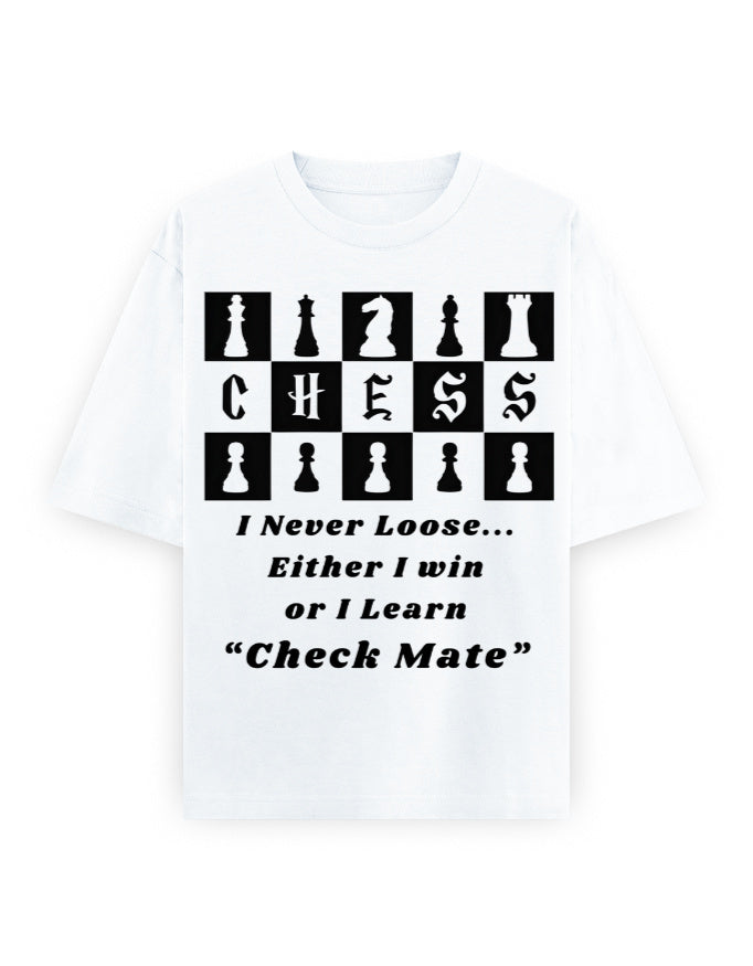 Unisex Oversized Classic T-Shirt – Chess (Black Edition) White GlowZonePrints