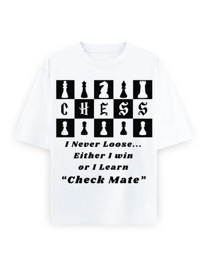 Unisex Oversized Classic T-Shirt – Chess (Black Edition) White GlowZonePrints
