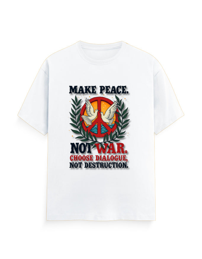 Unisex Crew T-Shirt - Make Peace White GlowZonePrints