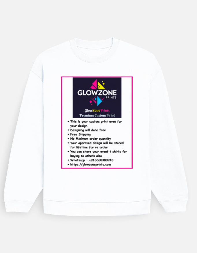 Unisex Oversized Sweatshirt | UH35 (Custom Print) White GlowZonePrints