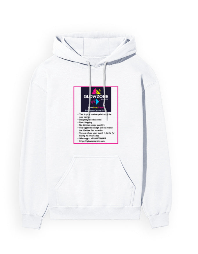 Unisex Hoodie | UH24 (Custom Print) White GlowZonePrints