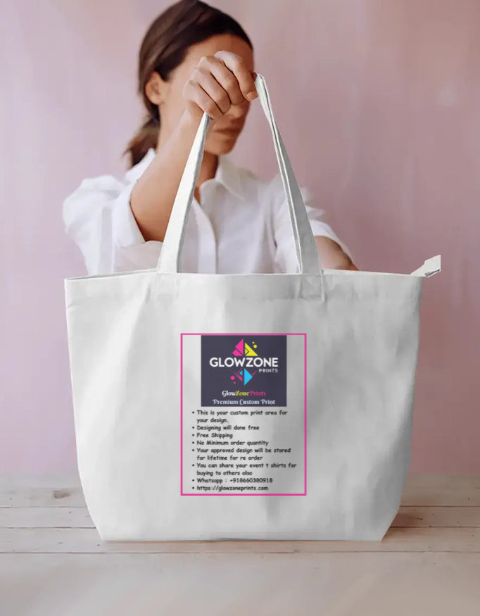 Everyday Large Tote Bag (Custom Print) White Standard GlowZonePrints