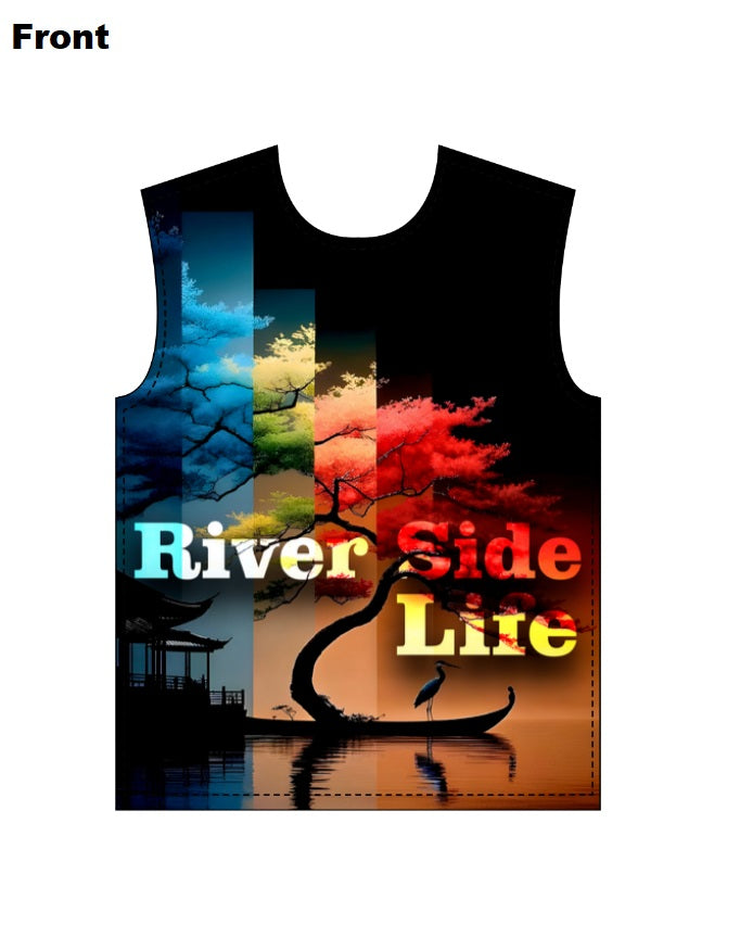 Unisex Oversized Tee – Riverside Life Gradient GlowZonePrints