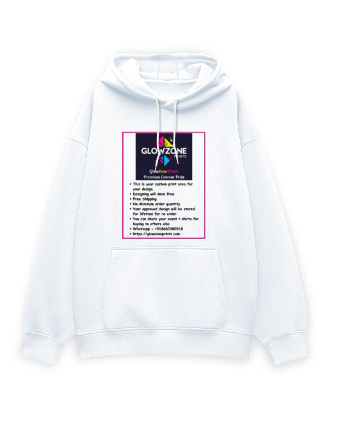 Unisex Oversized Hoodie | UH32 (Custom Print) White GlowZonePrints