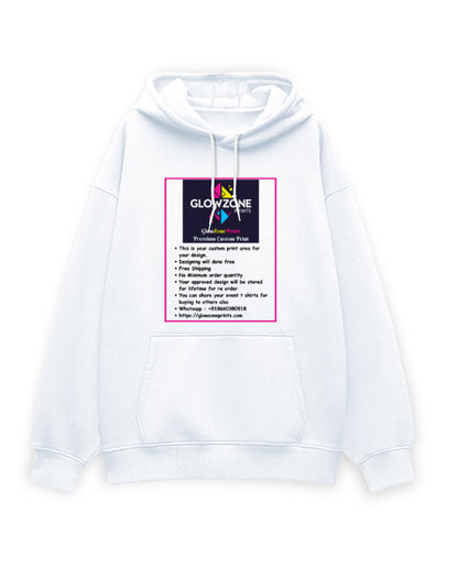 Unisex Oversized Hoodie | UH32 (Custom Print) White GlowZonePrints