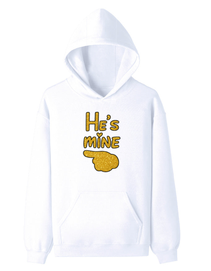 Unisex Pullover Hoodie - He's Mine White GlowZonePrints