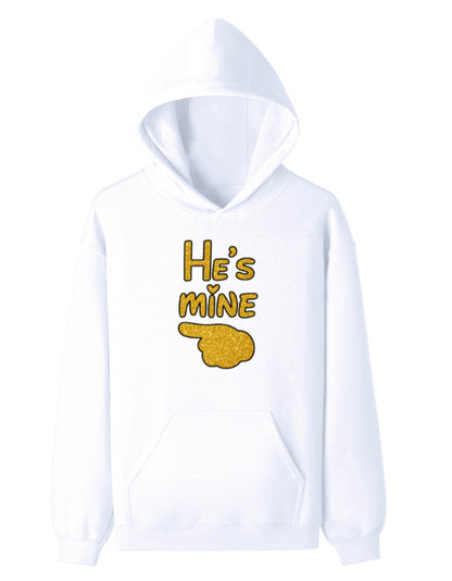 Unisex Pullover Hoodie - He's Mine White GlowZonePrints