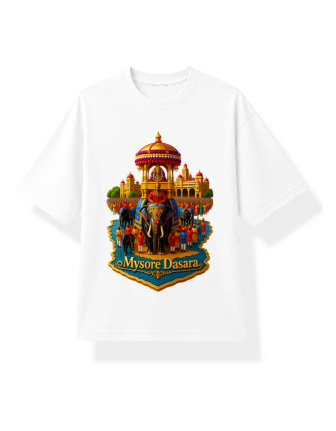 Unisex Oversized Jersey – Mysore Dasara Edition White GlowZonePrints