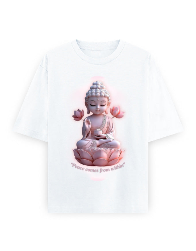 Peace Oversized T-Shirt | BP01 White GlowZonePrints