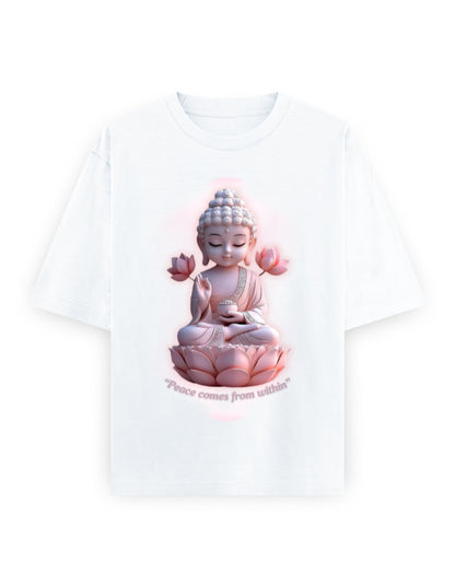 Peace Oversized T-Shirt | BP01 White GlowZonePrints