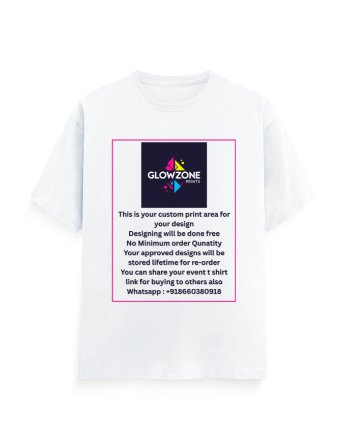 Unisex Classic Crew T-Shirt (Custom Print) White GlowZonePrints