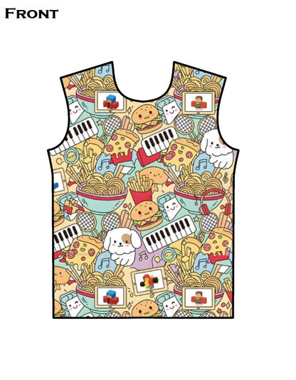 Abstract Food Music AOP(All Over Print) T-Shirt GlowZonePrints