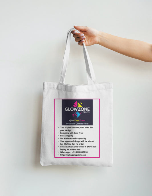 Tote Bag Non Zipper (Custom Print) White Standard GlowZonePrints