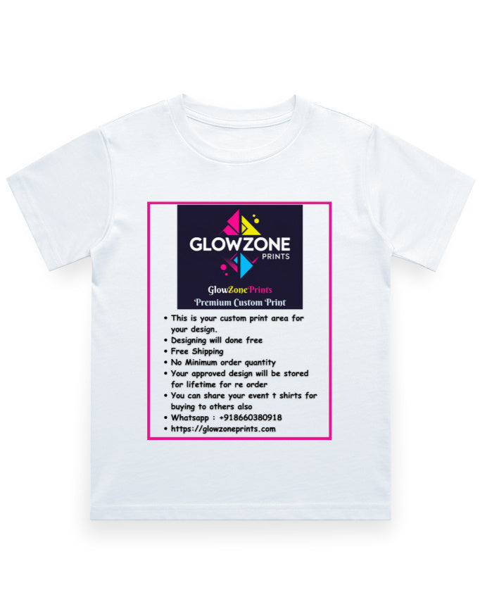 Boy's Crew Neck T-Shirt | UC21 (Custom Print)-1 White GlowZonePrints