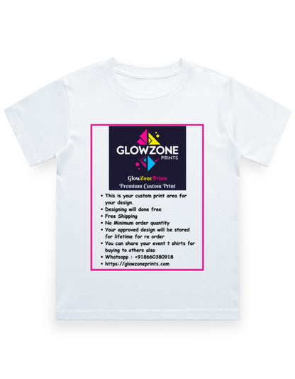 Boy's Crew Neck T-Shirt | UC21 (Custom Print)-1 White GlowZonePrints