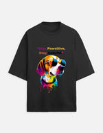 Unisex Oversized T-Shirt – Stay Pawsitive Black GlowZonePrints