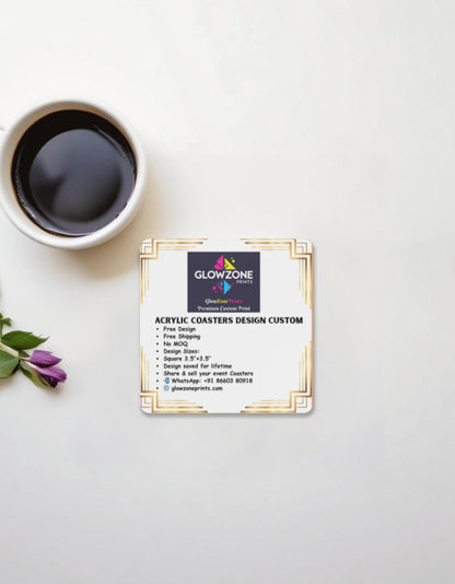 Acrylic Coasters (Custom Print) Custom Square GlowZonePrints