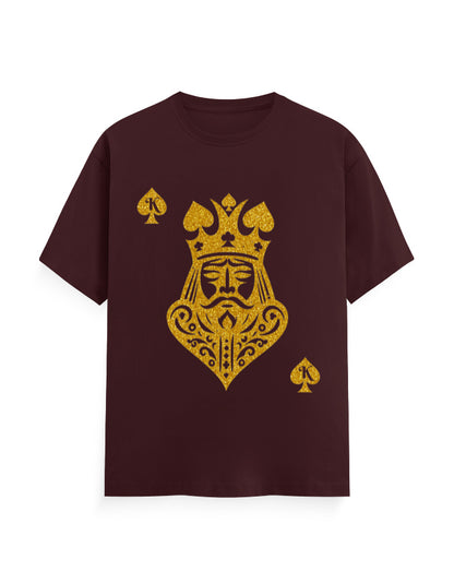 Unisex Classic Crew T-Shirt – Card King heart Maroon GlowZonePrints