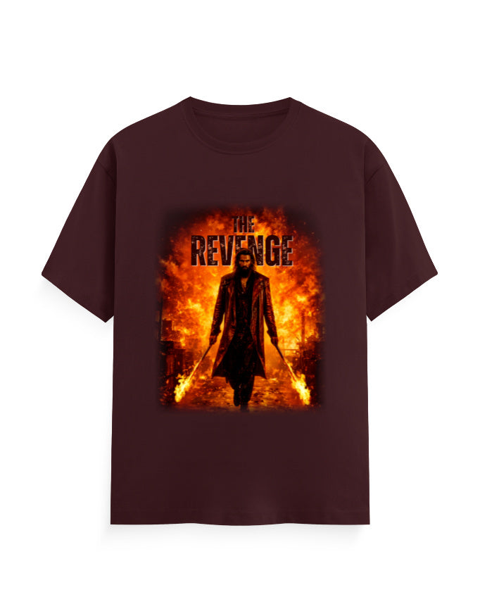 Unisex Crew T-Shirt – Dhurandhar - Revenge Maroon GlowZonePrints