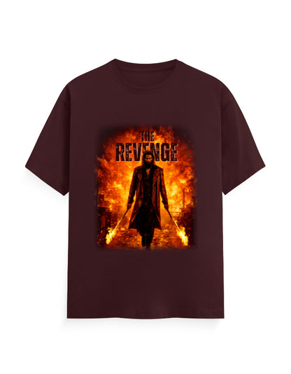 Unisex Crew T-Shirt – Dhurandhar - Revenge Maroon GlowZonePrints