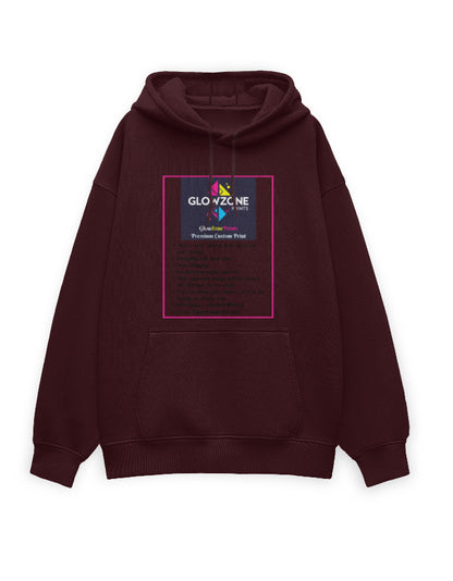 Unisex Oversized Hoodie | UH32 (Custom Print) Maroon GlowZonePrints