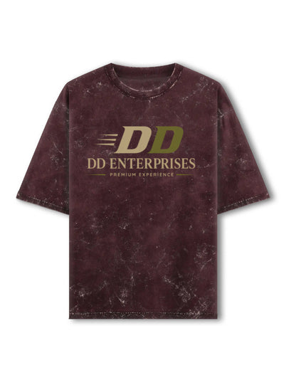 Acid Washed Oversized Tee - DD Enterprises Maroon Generic