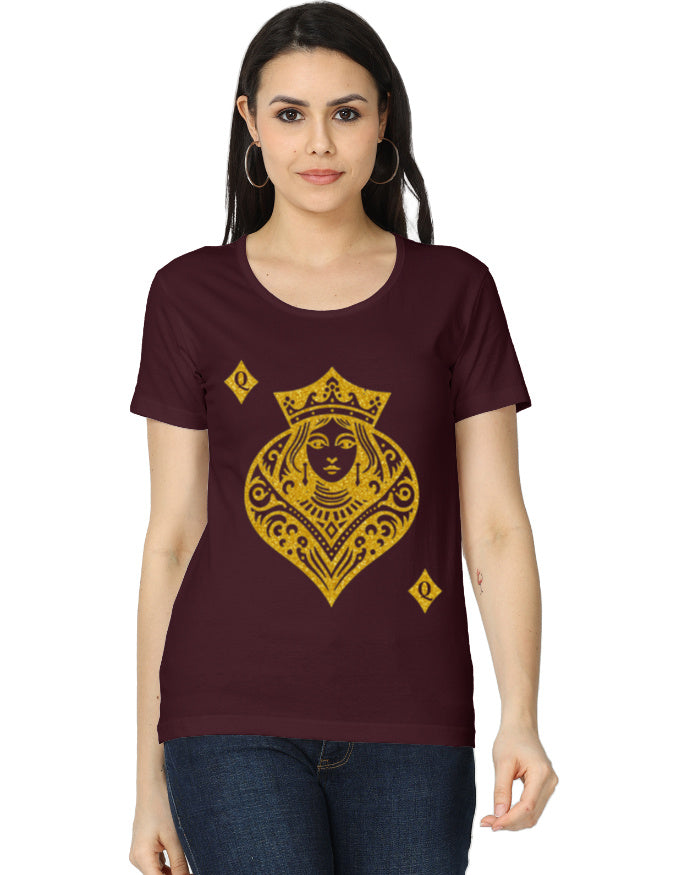 Women's Classic T-Shirt – Card Queen Diamond Maroon GlowZonePrints