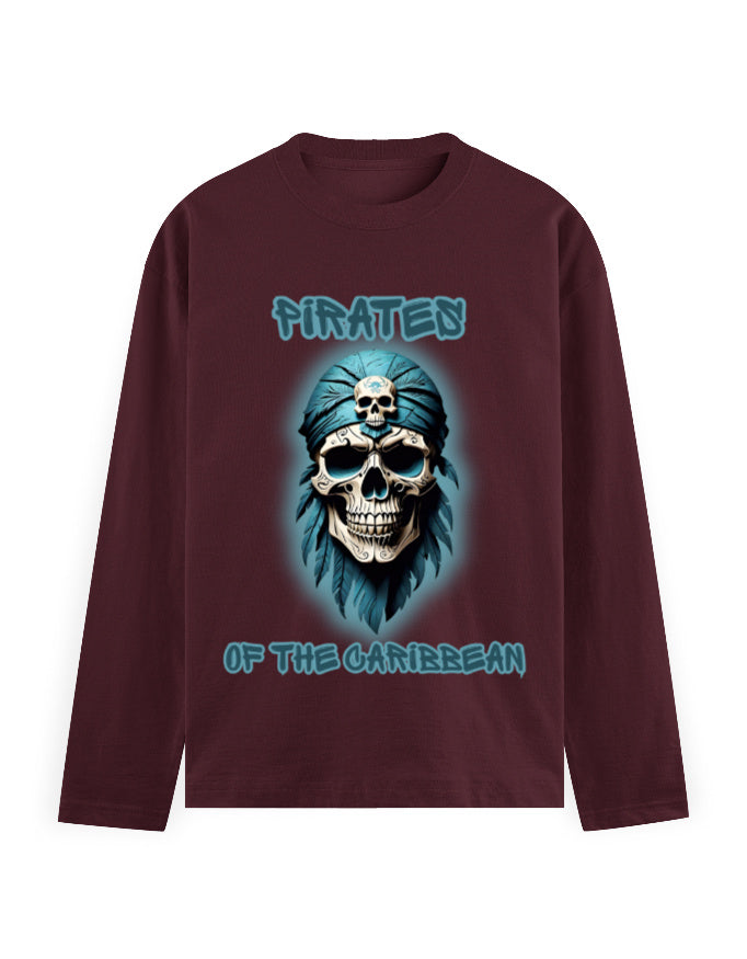 Men's Full Sleeve T-Shirt - Pirates Maroon GlowZonePrints