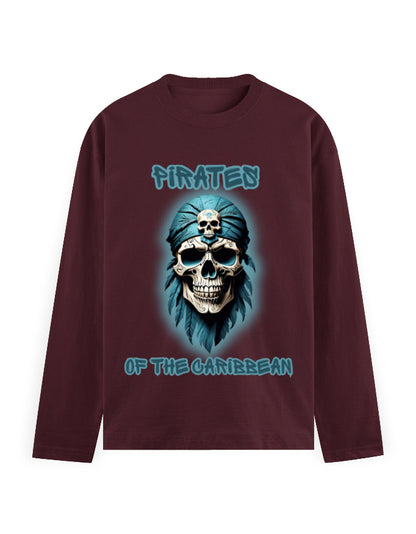 Men's Full Sleeve T-Shirt - Pirates Maroon GlowZonePrints